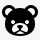 泰迪熊简单的黑色iphonemini图标图标