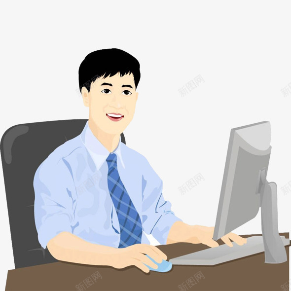 程序员工作卡通png免抠素材_新图网 https://ixintu.com 工作 微笑 电脑 程序员卡通