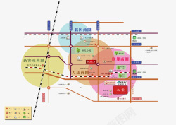 小区交通线路区位图素材