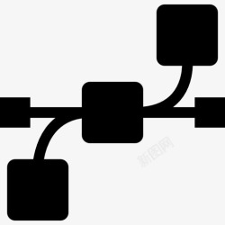 连接网络线多个连接点图标高清图片
