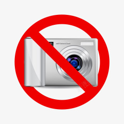 拍照提示PNG扁平展览室圆形禁止拍照提示牌P图标高清图片