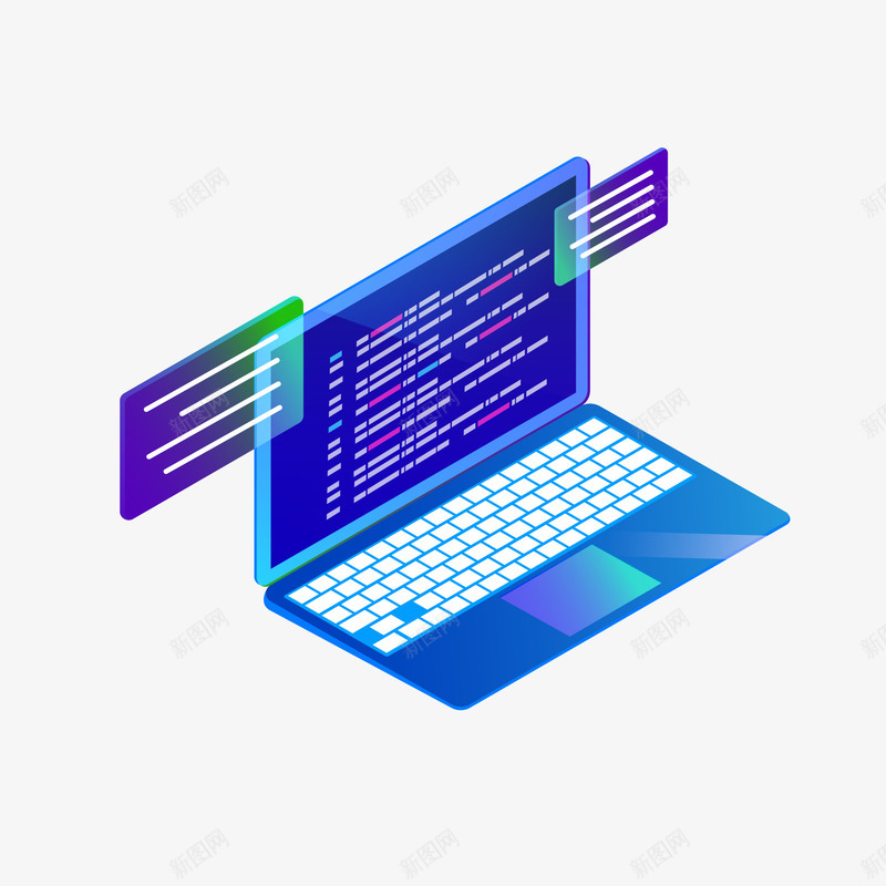 创意商务电脑矢量图ai免抠素材_新图网 https://ixintu.com 上班 办公 商务 电脑设计 程序员 矢量图