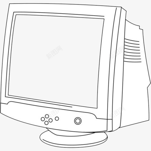 手绘电脑png免抠素材_新图网 https://ixintu.com 台式电脑 手绘电脑 插图 涂色底图 电脑 计算机