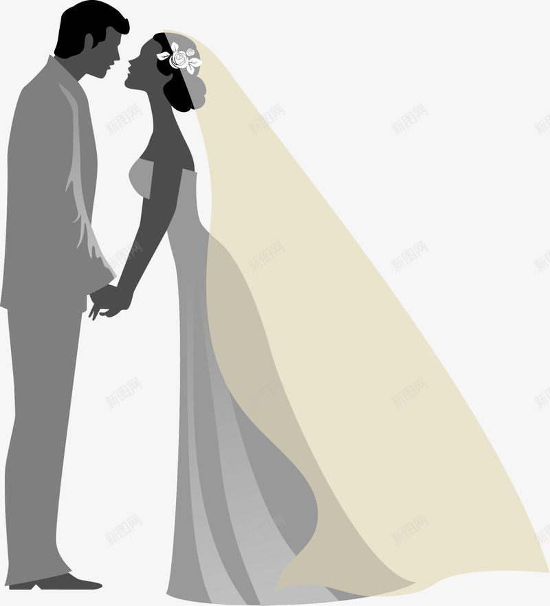 婚礼亲吻的新郎新娘png免抠素材_新图网 https://ixintu.com 亲吻的新郎新娘 婚礼 爱情 白色头纱 白色礼服 美丽新娘