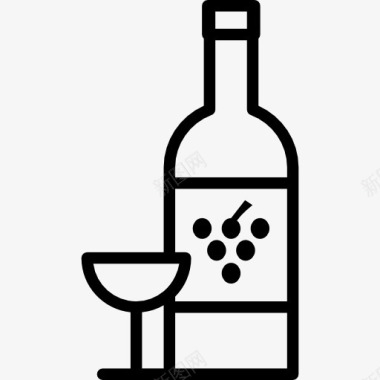 葡萄酒瓶的玻璃图标图标