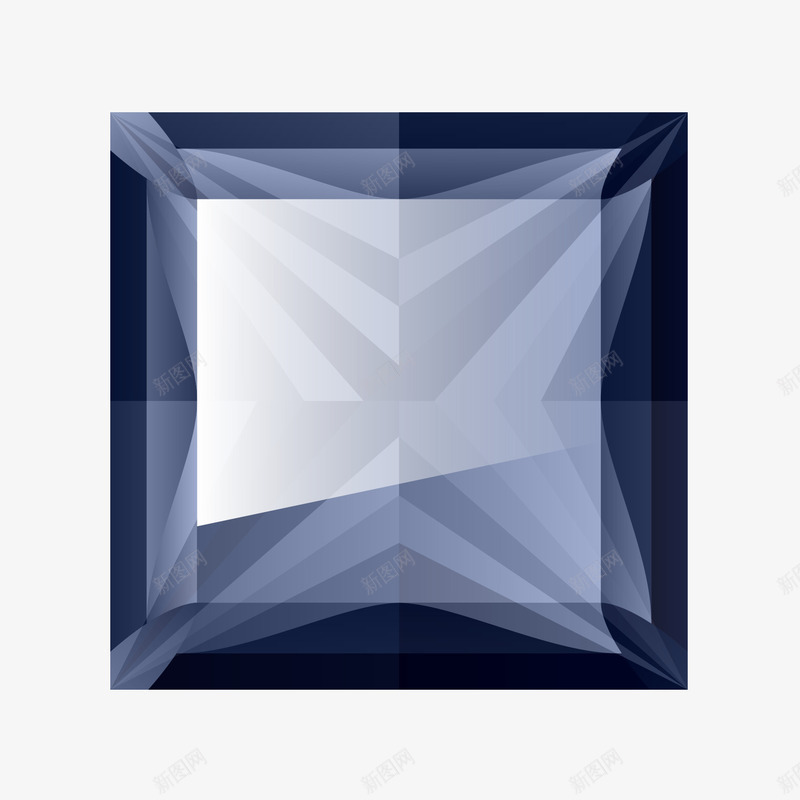 彩色钻石装饰元素png免抠素材_新图网 https://ixintu.com 彩色 方形 深蓝色 钻石