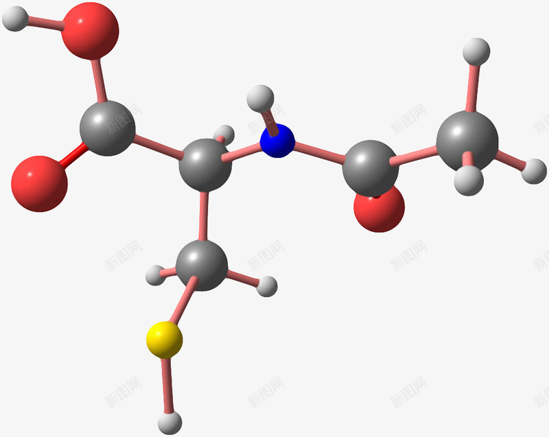 黑红色乙酰半胱氨酸分子形状png免抠素材_新图网 https://ixintu.com 分子形状 分子立体结构 原子 发亮 发光 最小单元 物理化学术 空间 阿伏伽德罗