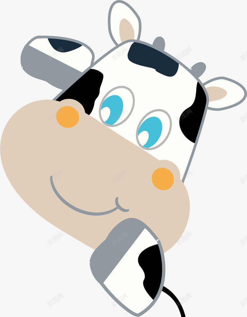 彩色奶牛矢量图ai免抠素材_新图网 https://ixintu.com 创意 可爱 奶牛 彩色 手绘的 斑点 矢量的 简单 矢量图