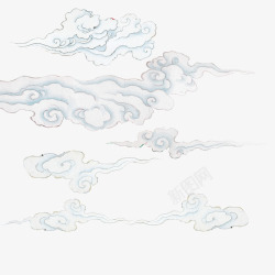 动态浮云手绘多彩祥云高清图片