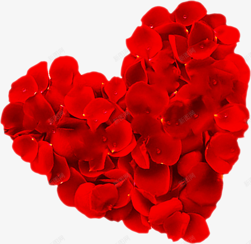 红玫瑰花瓣组成的心形png免抠素材_新图网 https://ixintu.com 心形 红玫瑰 组成 花瓣