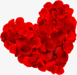 心形玫瑰红玫瑰花瓣组成的心形高清图片