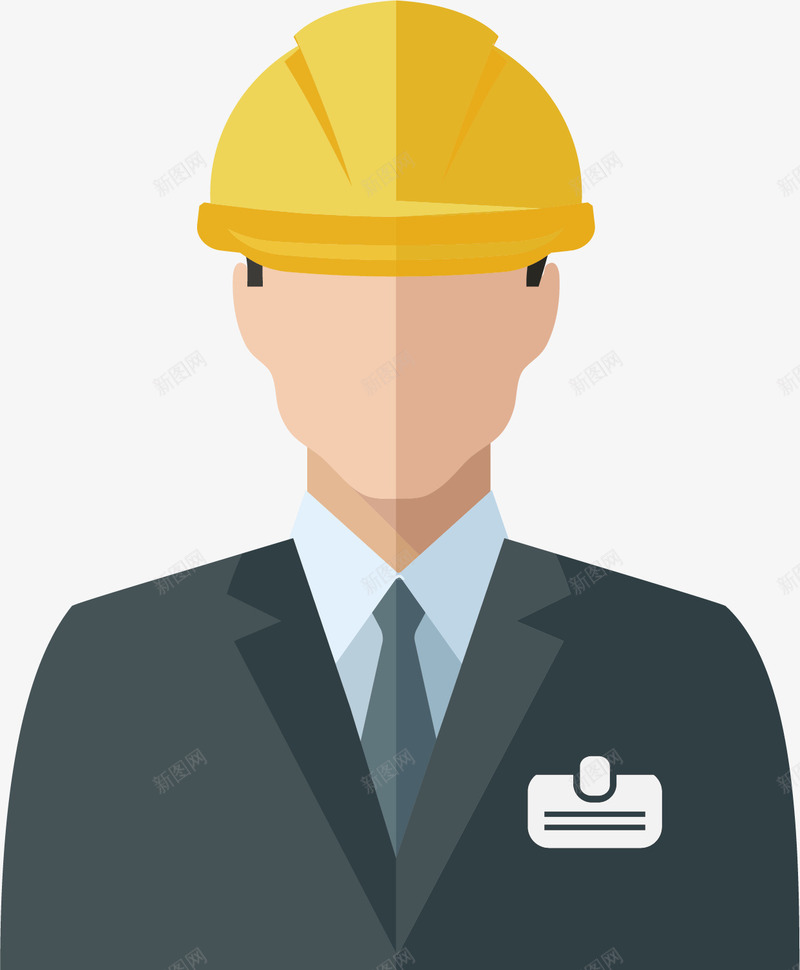 建筑地工人png免抠素材_新图网 https://ixintu.com 上班族 人物 安全帽 工人 手绘 灰色 男人 黄色