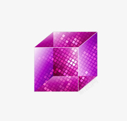 紫色正方体水晶立方体半透明紫色正方体高清图片