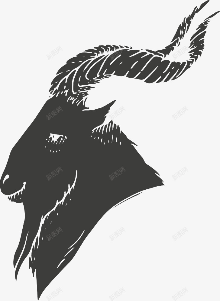 手绘黑色绵羊png免抠素材_新图网 https://ixintu.com 创意图 卡通 可爱 彩色图 手绘图 简单 绵羊 背景 黑色