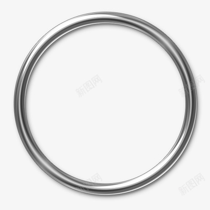 钢制圆环png免抠素材_新图网 https://ixintu.com 3D 圆环 实物 银白色 高光