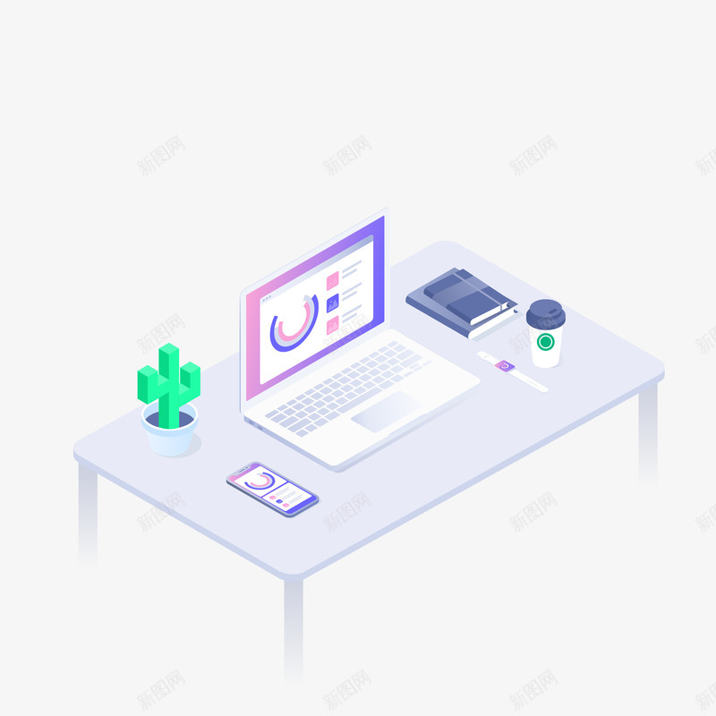 电脑装饰案矢量图ai免抠素材_新图网 https://ixintu.com 手机 手绘 摆设 本子 桌面 电脑 盆栽 笔记本 笔记本电脑 装饰 矢量图