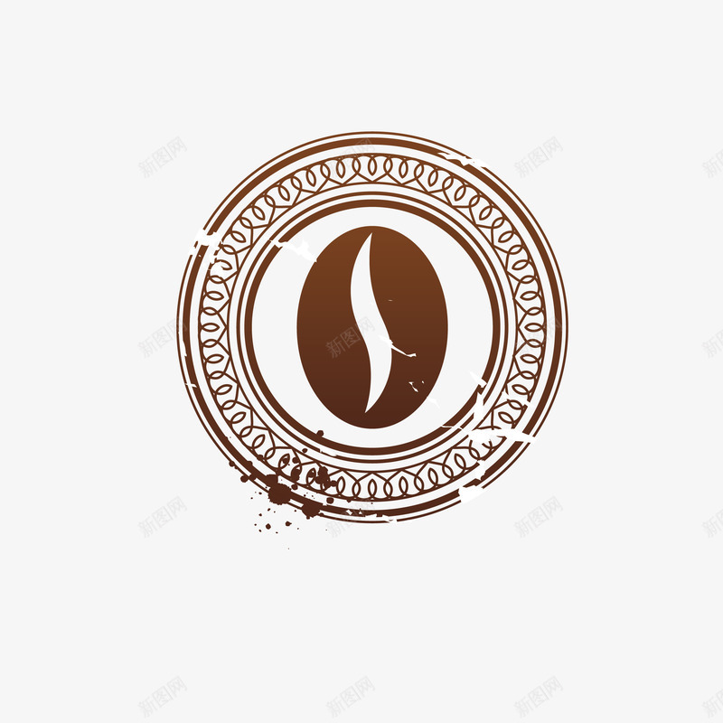 咖啡印章图标png_新图网 https://ixintu.com 印章 咖啡 咖啡印章 咖啡店标签 图标 徽标徽章 标帖标志