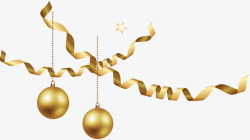 金色圆球圣诞节装饰矢量图高清图片
