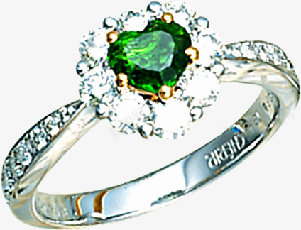 绿色心型钻石戒指png免抠素材_新图网 https://ixintu.com 心型 戒指 绿色 钻石
