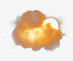 黄色蘑菇云爆炸粉末飞溅高清图片