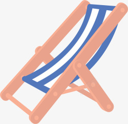 沙滩度假懒人躺椅矢量图素材
