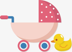 襁褓baby水彩水墨卡通婴儿用品婴儿车高清图片