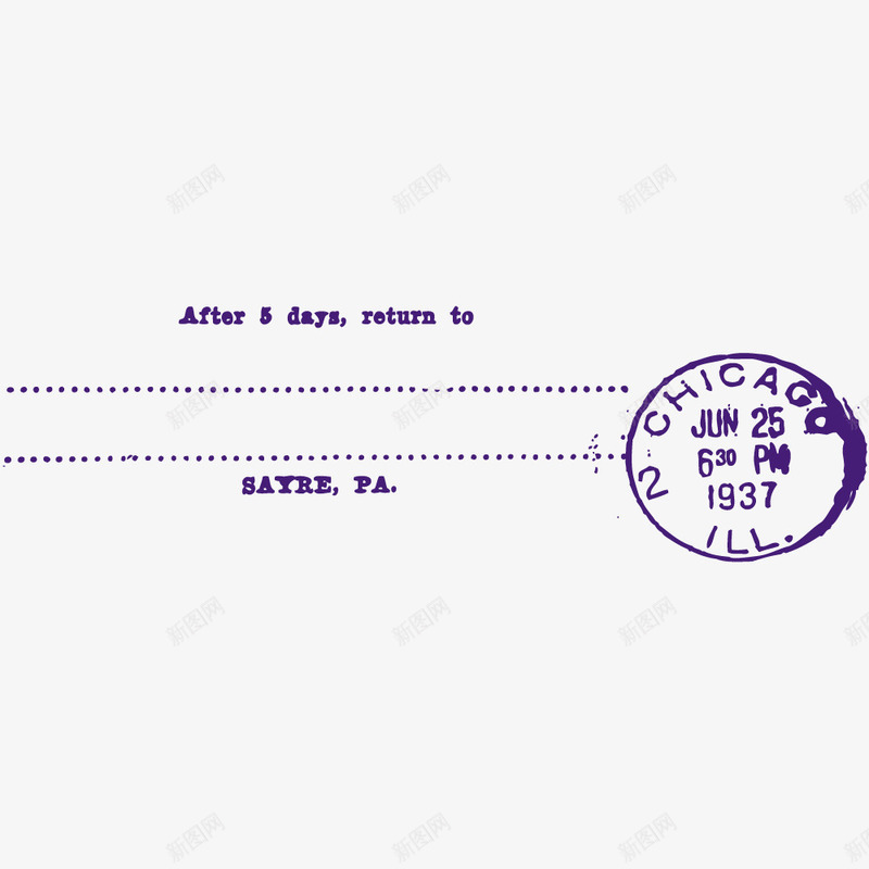 蓝色怀旧标签png免抠素材_新图网 https://ixintu.com 信封 信戳 印章 怀旧 标签