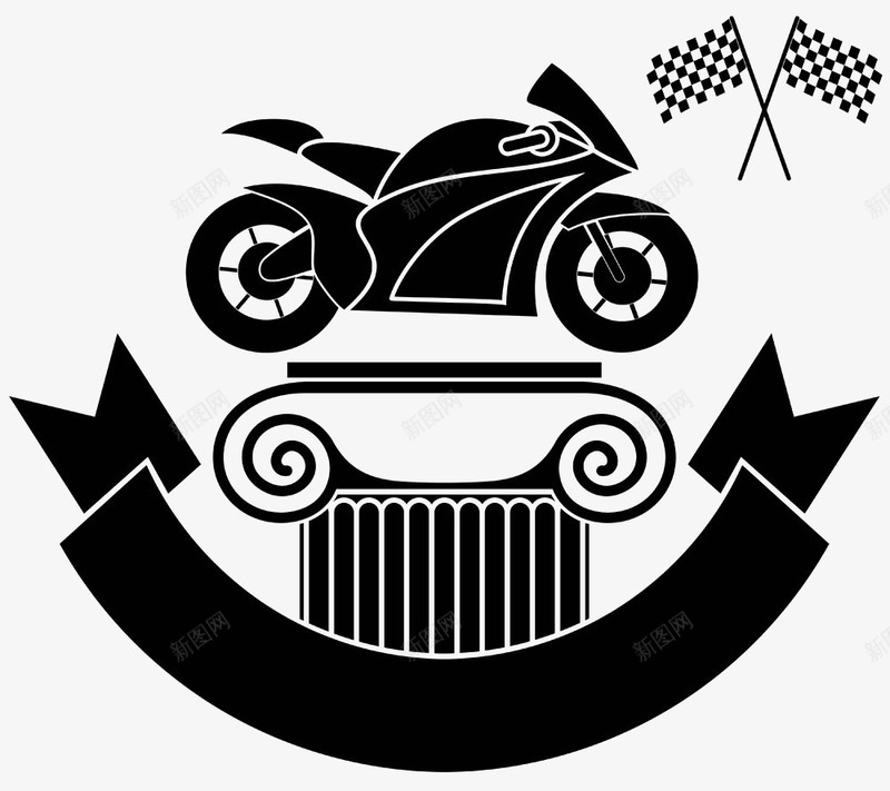 摩托车比赛标图标png_新图网 https://ixintu.com 摩托赛车 摩托车比赛 罗马柱