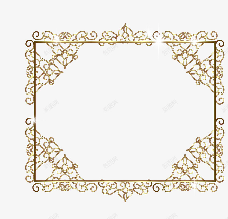 欧式花框png免抠素材_新图网 https://ixintu.com 底纹 欧式 相框 花框 闪亮 高端