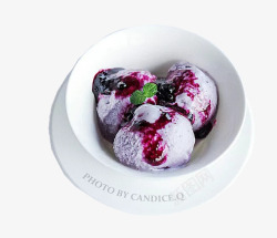 冰淇淋碗一碗蓝莓冰淇淋高清图片