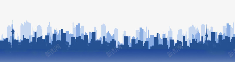 城市剪影png免抠素材_新图网 https://ixintu.com 剪影 城市 城市剪影 城市影子 建筑 科技 蓝色 虚幻城市