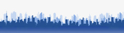 立体蓝色建筑城市剪影高清图片