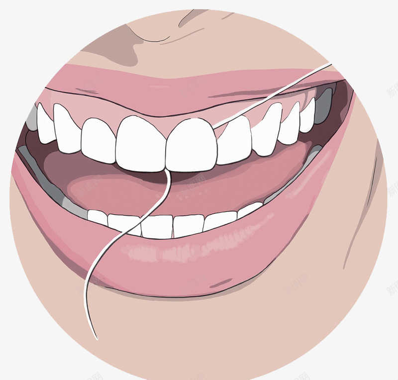 卡通洗牙插图png免抠素材_新图网 https://ixintu.com 嘴巴 大白牙 板牙 洗牙 牙线 舌头 门牙