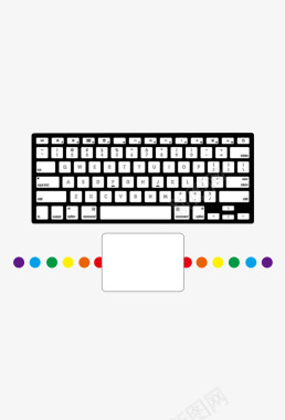 电脑键盘彩色省略号图标图标