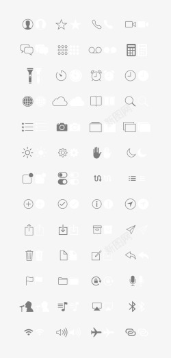 灰色网页设计小图标网页常用线条图标高清图片