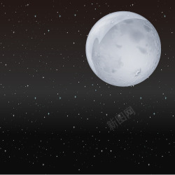满月设计夜空中的星星和月亮矢量图高清图片