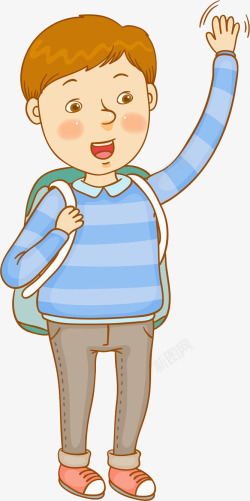 打招呼的男孩素材