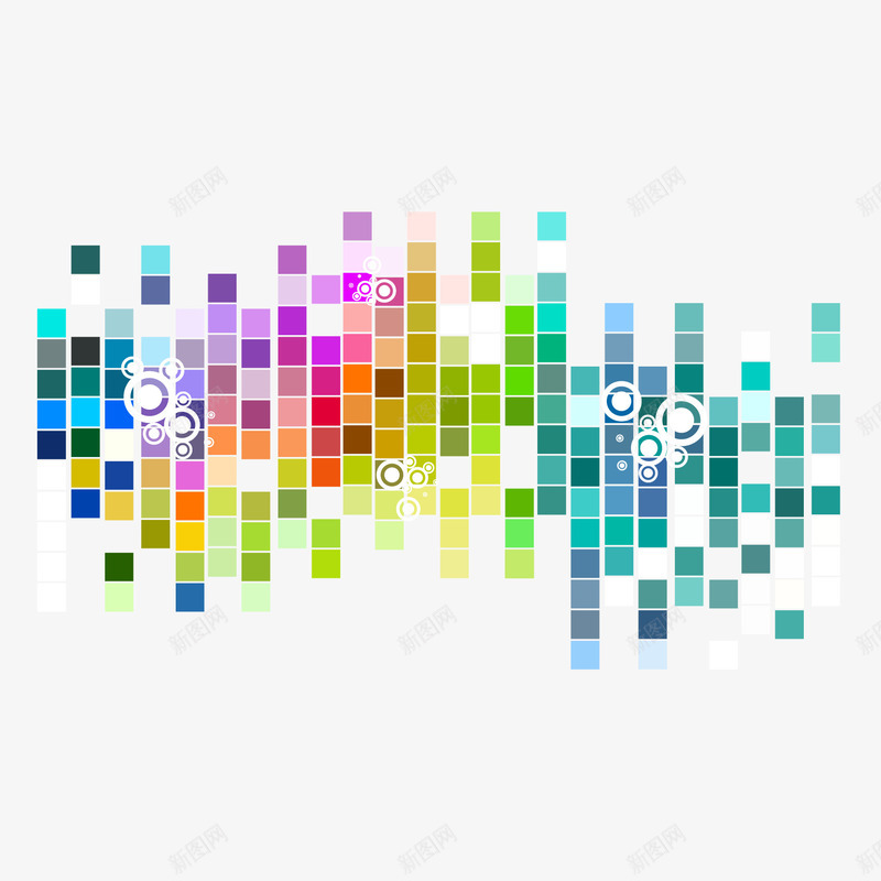 空间感格子png免抠素材_新图网 https://ixintu.com 五颜六色 动感 彩色 方格 格子 科技 空间感