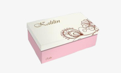 粉色鞋盒白色粉色棕色花纹鞋盒高清图片