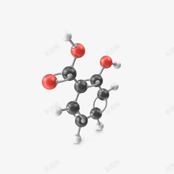 水杨酸分子png免抠素材_新图网 https://ixintu.com 分子 水杨酸 生化医疗 生物化学 结构