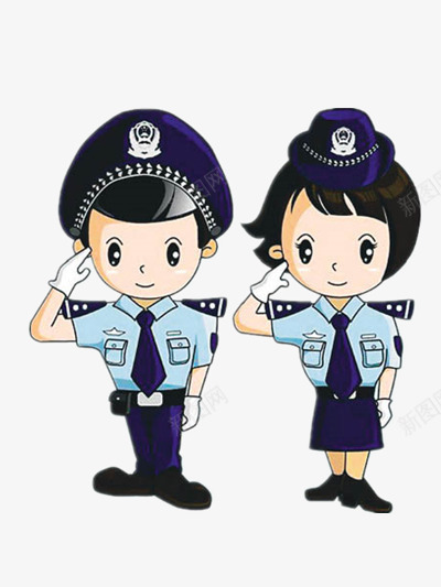 两个女警察png免抠素材_新图网 https://ixintu.com PPT素材 卡通 女警察 简单
