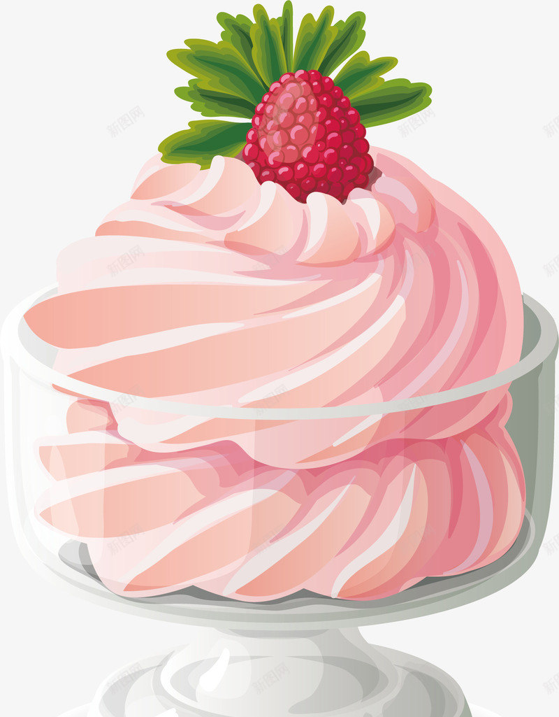 手绘草莓冰淇淋png免抠素材_新图网 https://ixintu.com 冰淇淋 创意 可爱 彩色图 手绘图 漫画 简单