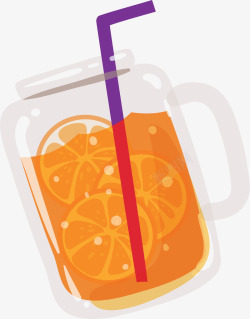 冰镇橙汁美味夏天果汁橙汁矢量图高清图片