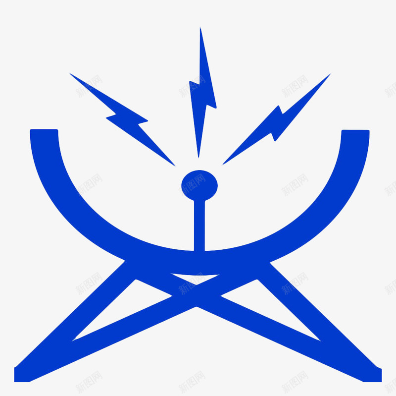 蓝色雷达信号接收器png免抠素材_新图网 https://ixintu.com 信号 接收器 科技 线条 蓝色 闪电 雷达 雷达信号