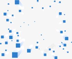 地产立体方块手绘蓝色立体方块矢量图高清图片