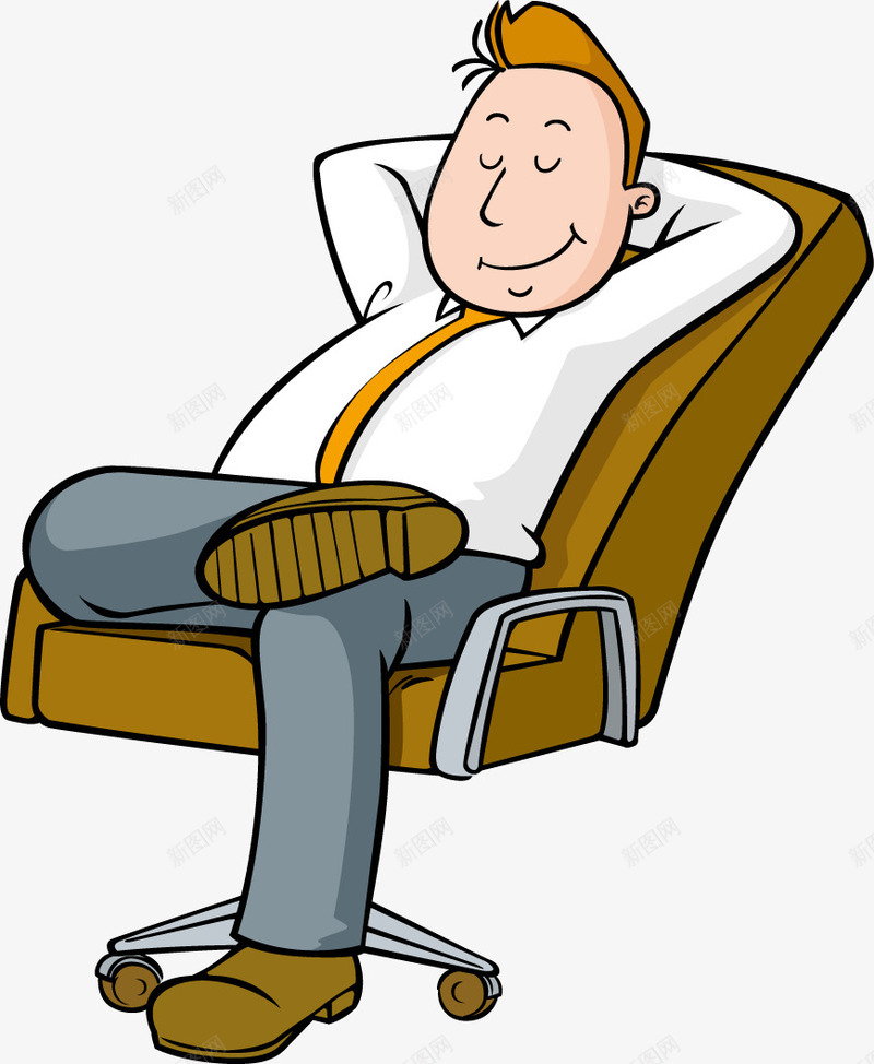 休息的男人png免抠素材_新图网 https://ixintu.com 休息 卡通男 工作者 插图 放松 椅子 舒适 软座