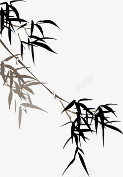 竹子背景边框竹子水墨元素边框高清图片