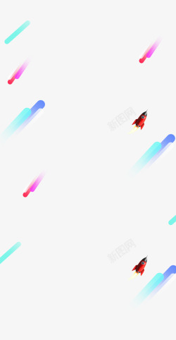 彩色小火箭飘浮火箭高清图片