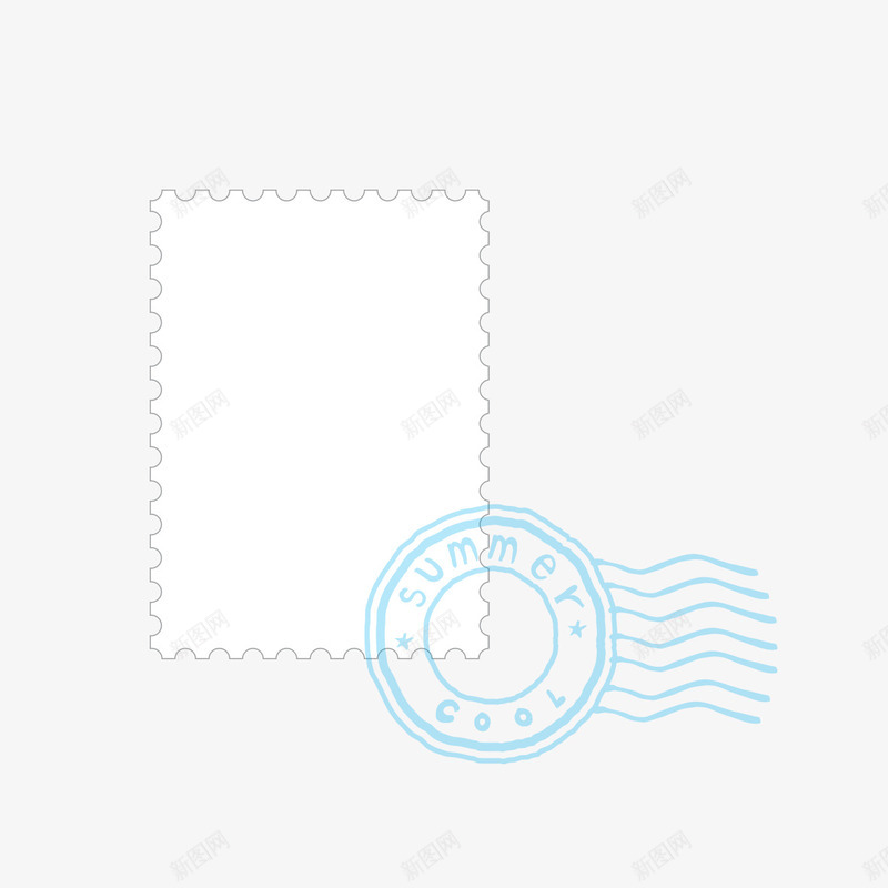 邮票png免抠素材_新图网 https://ixintu.com 白色邮票 蓝色印章 邮票 邮票素材