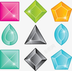 方形宝石方形钻石矢量图高清图片